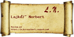 Lajkó Norbert névjegykártya