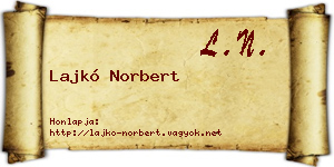 Lajkó Norbert névjegykártya