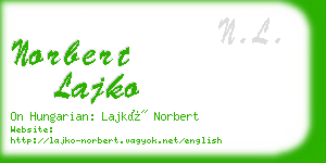 norbert lajko business card